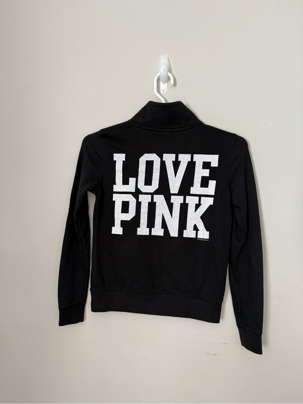 Y2K VICTORIA’S SECRET PINK, BLACK QUARTER ZIP